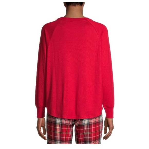 Secret Treasures Pajama Top Womens Small Red White Tis The Season Christmas - Picture 3 of 5